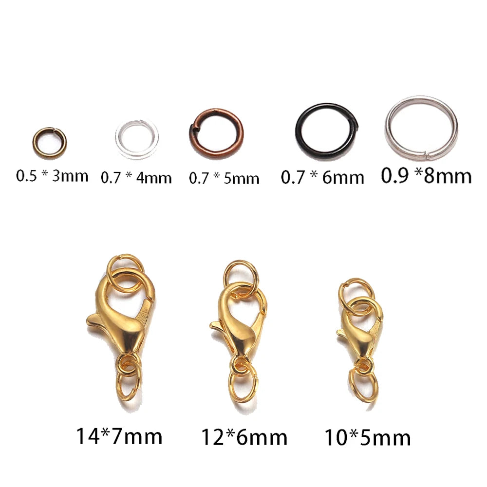 Jewelry Findings Kit Lobster Clasps Open Jump Rings DIY Jewelry Making