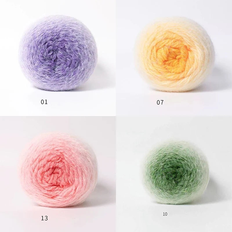 Yarn, Long-Color Gradient for Knitted Blankets, Flowers & Handmade Crafts