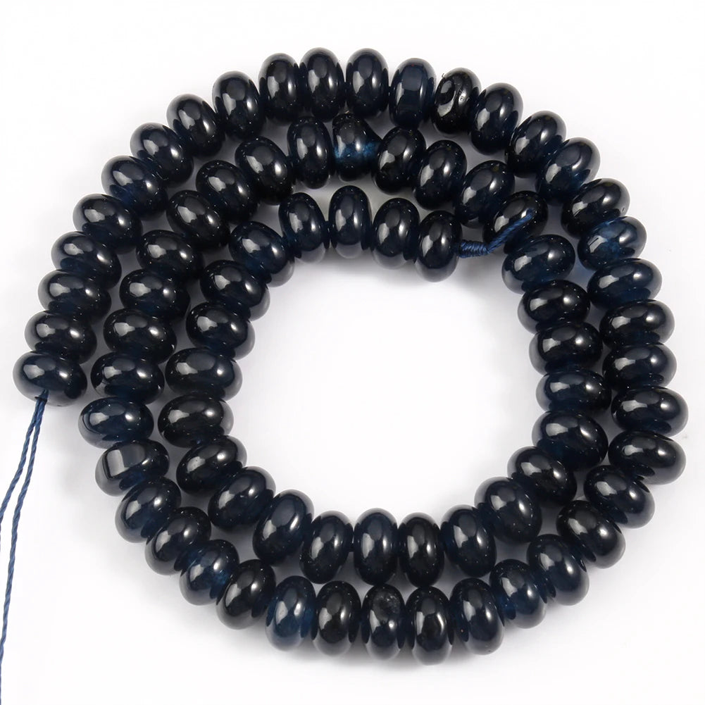 Stone Beads Round Purple Blue Angelite-Style Rondelle for DIY Jewelry Making