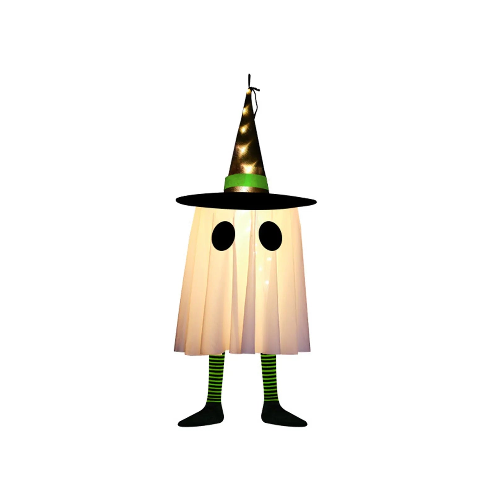 Halloween Glowing White Ghost Hanging Lights Outdoor Decoration 50cm