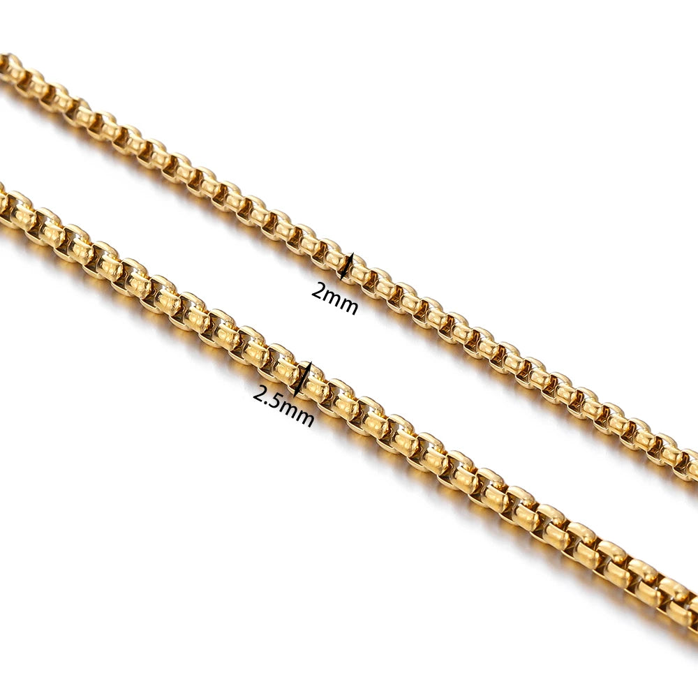 Metal Beads . Stainless Steel Square Link Chains Necklace for DIY Jewelry Making