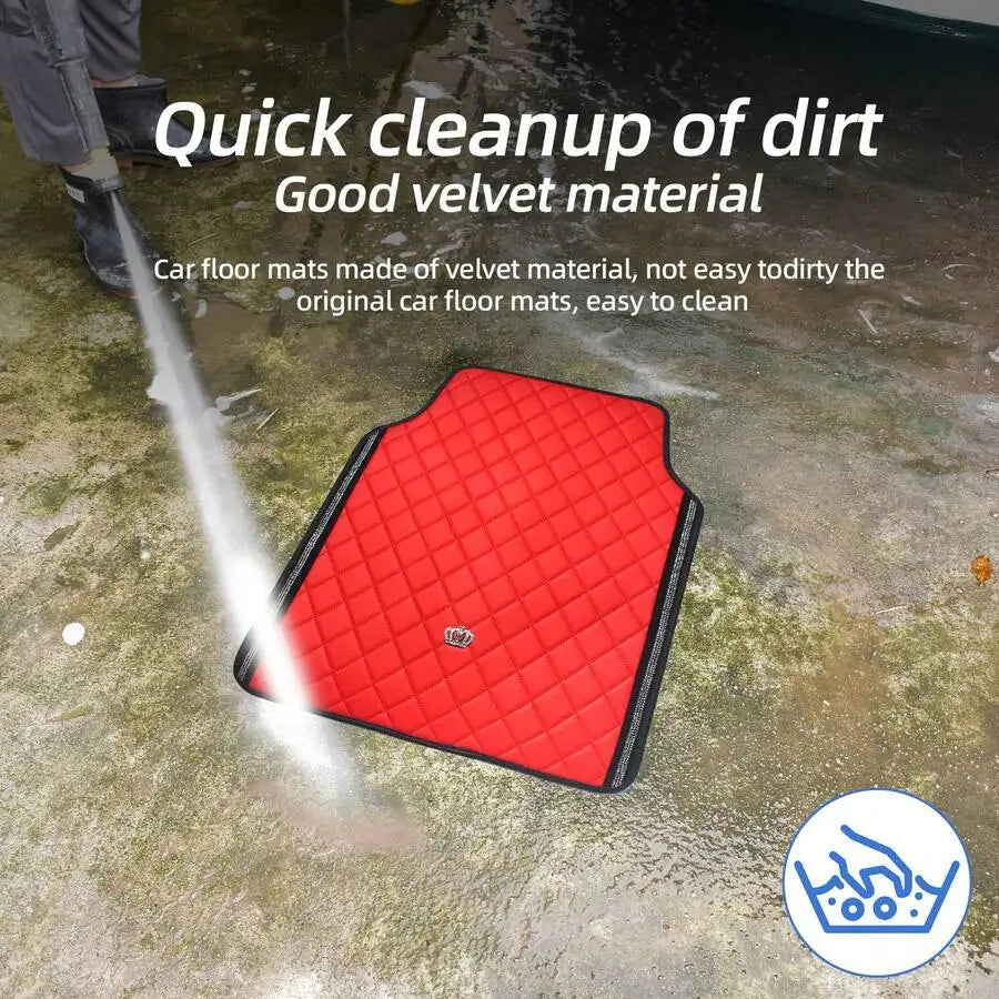 Car Floor Mats Polyurethane Anti Slip Red Automative Floor Mats