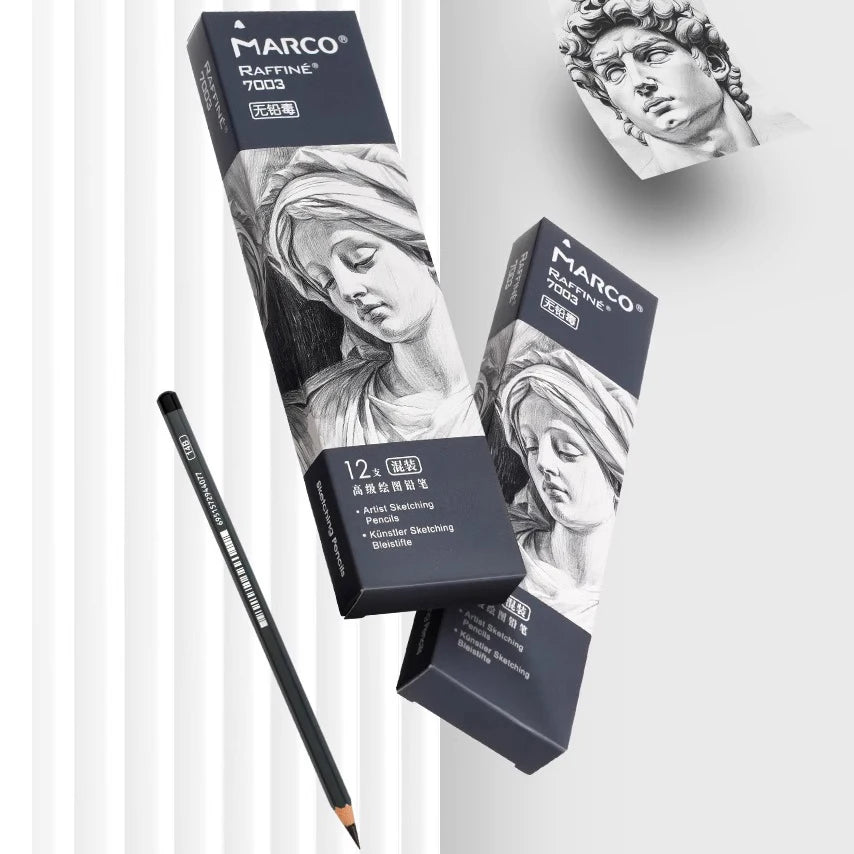 Graphite & Charcoal Sketch Pencil Set — 2H to 14B for Artists & Beginners