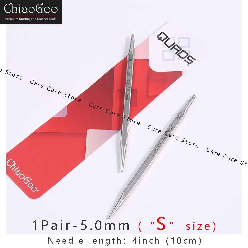 Knitting Needle Tips, ChiaoGoo QUADS Cubic Stainless Steel Interchangeable