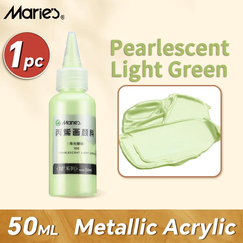 Marie's Metallic Acrylic Paint 50ml — Pearlescent & Shiny Pigments