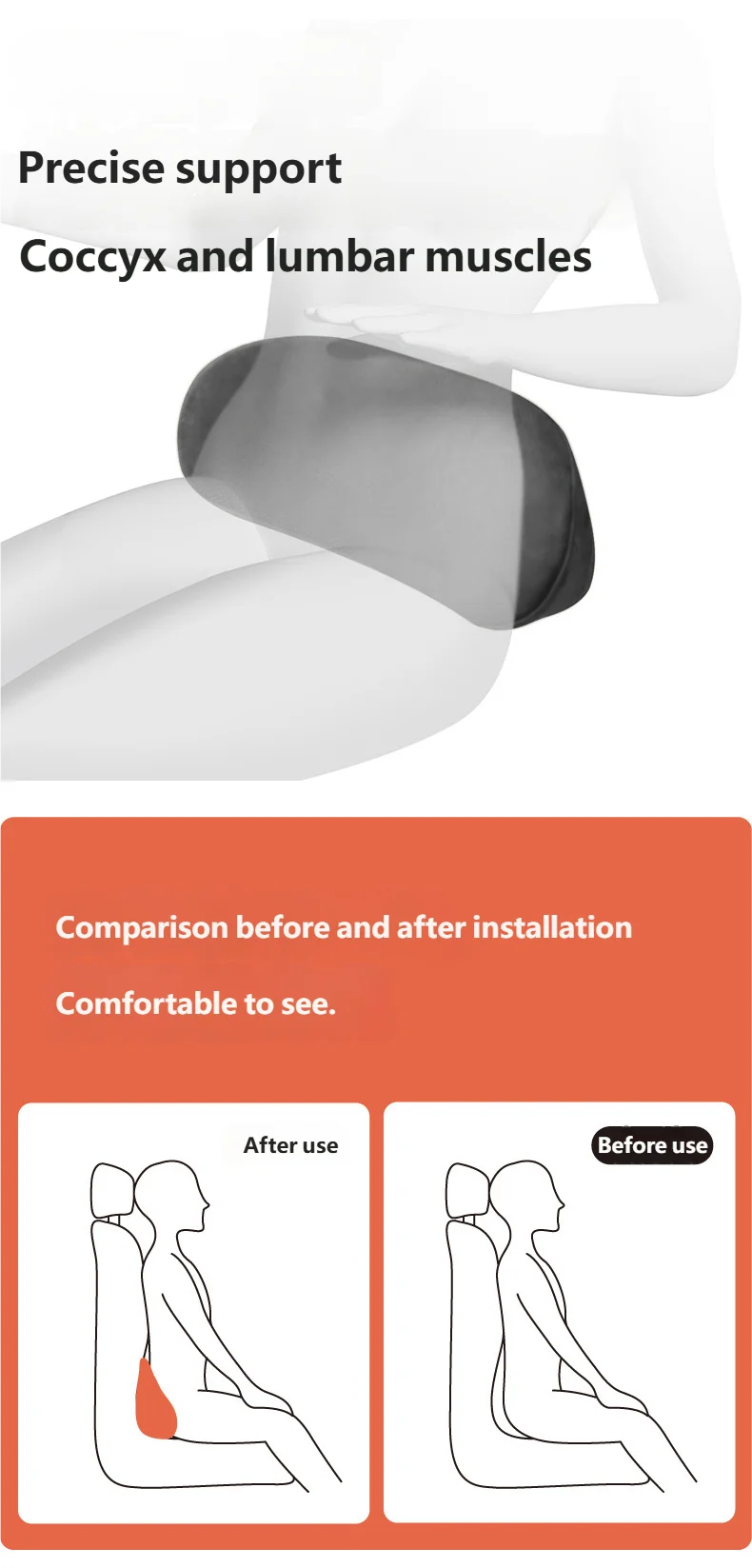 Car Memory Foam Lumbar Support Premium Quality Replacement Accessory