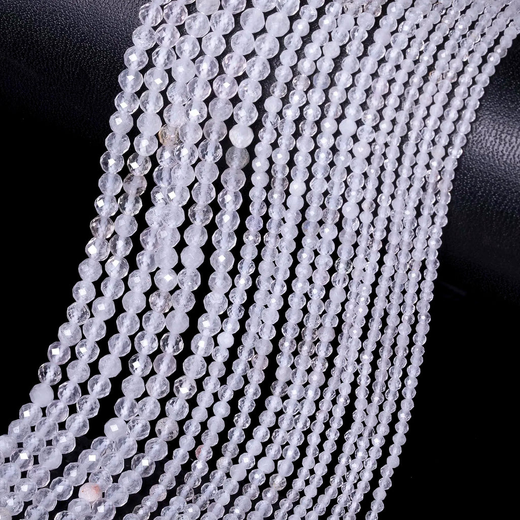 Stone Beads Tiny Faceted Clear Quartz-Style Spacers for DIY Jewelry Making