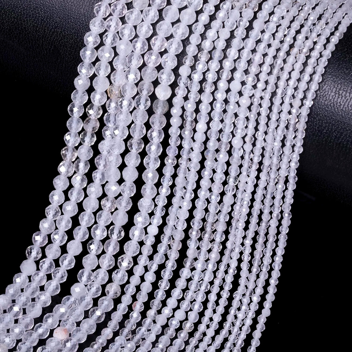 Stone Beads Tiny Faceted Clear Quartz-Style Spacers for DIY Jewelry Making