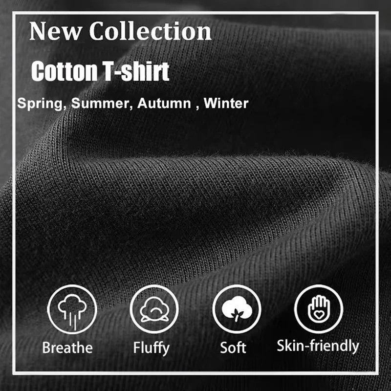 T-Shirt Five Mood Cats Funny Black Cat Graphic Cotton Short Sleeve Oversized