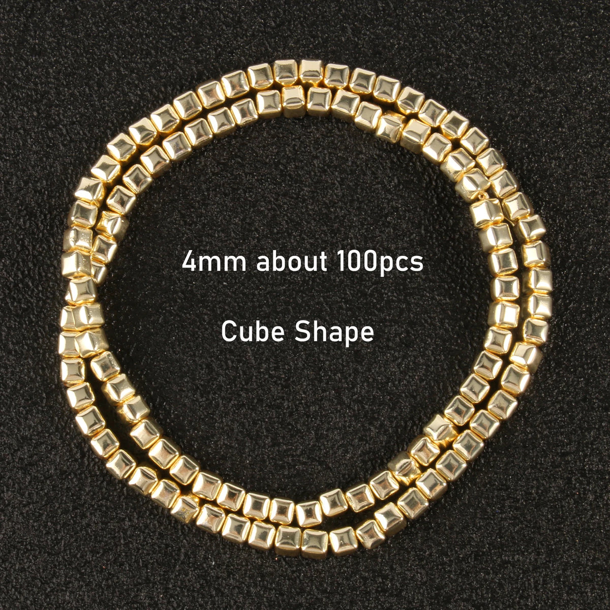 Stone Beads Gold-Tone Hematite-Style Mixed Shapes for DIY Jewelry Making