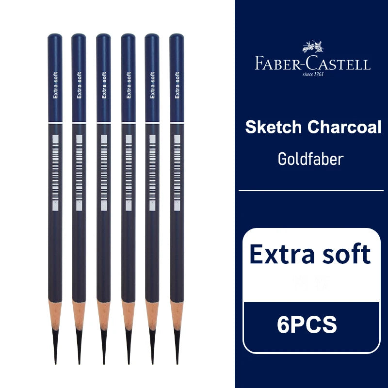 Charcoal & Graphite Sketch Pencil Set — Extra Soft to Hard, 5 or 6 Pieces