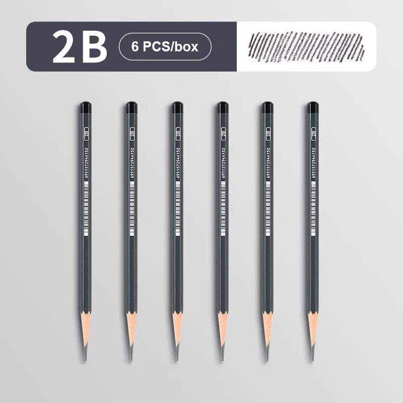 Graphite & Charcoal Sketch Pencil Set — 2H to 14B for Artists & Beginners