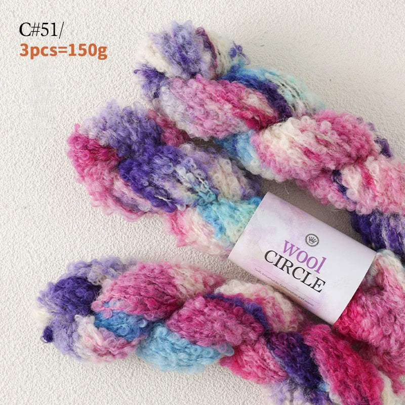 Yarn, Looped Texture with Gradient Colors for Sweaters, Scarves & Hats