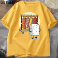 T-Shirt Sushi Wardrobe Funny Rice Ball Graphic Cotton Short Sleeve Unisex Tee