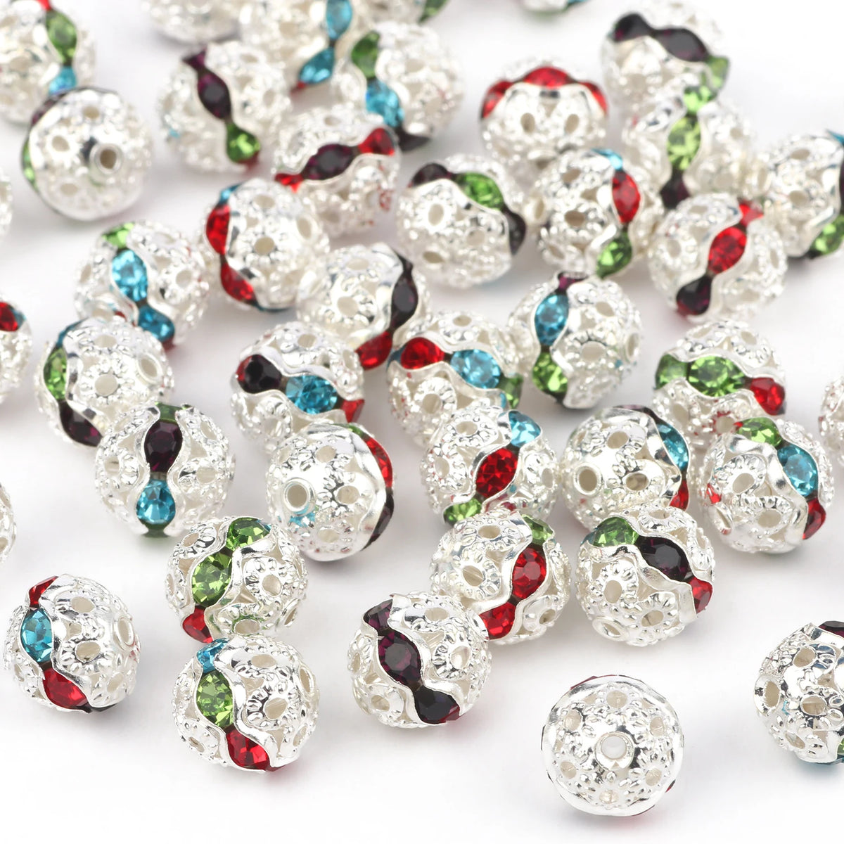 Rhinestone Beads Multicolor AB Crystal-Style Balls for DIY Jewelry Making