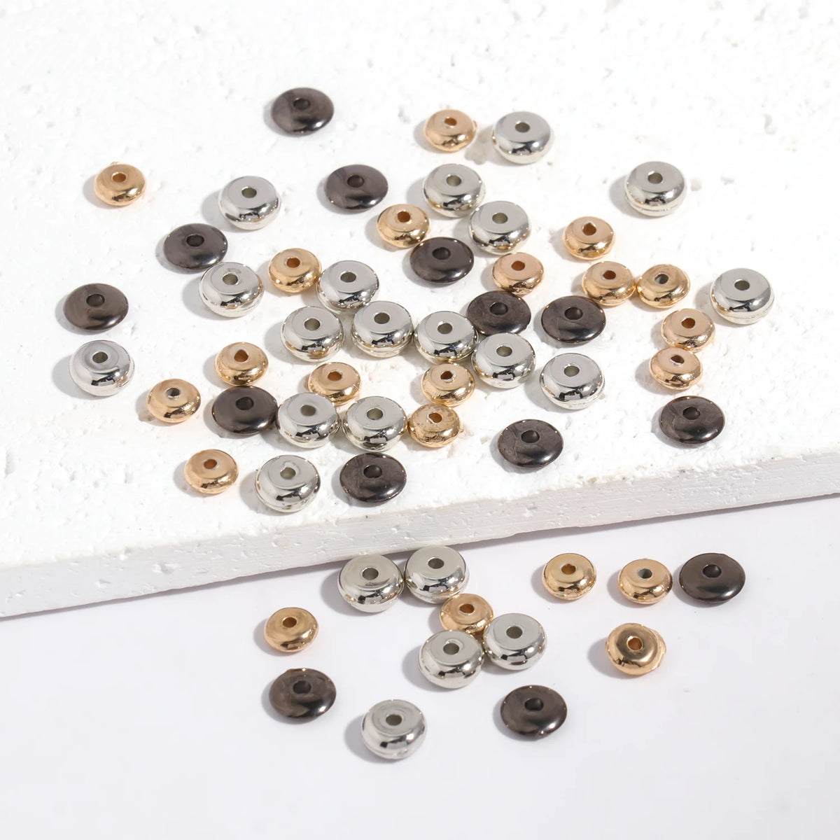 CCB Spacer Beads Flat Round Wheel Shapes for DIY Jewelry Making Craft Beads