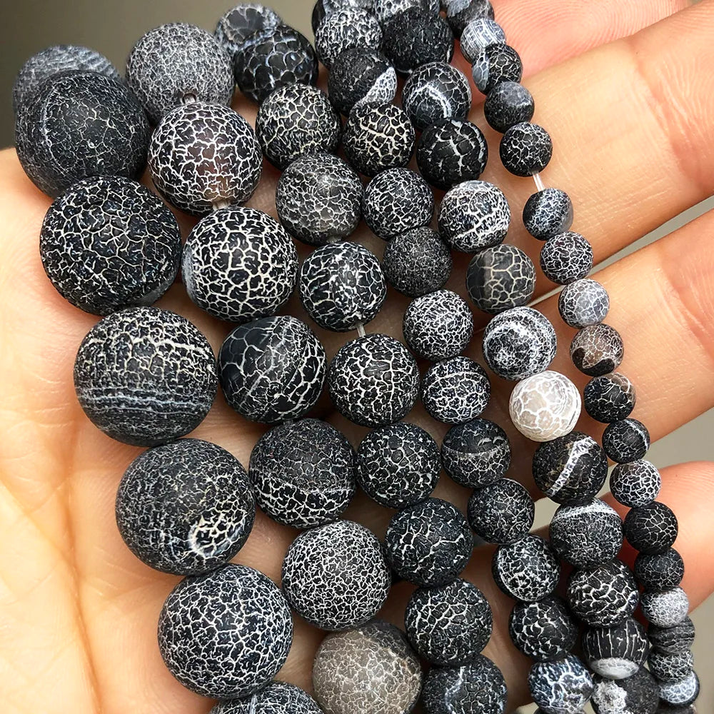 Stone Beads Round Flame-Style Assorted Stone Options for DIY Jewelry Making