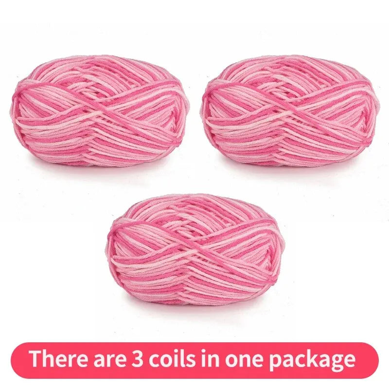 Three pink tonal yarn skeins, shown as one package on a white background.