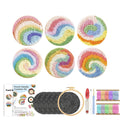 Punch Needle Coaster Kit, SDOYUNO Landscape Designs for Beginner Crafts