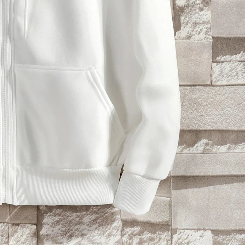 Hoodie Men's Zip Up Hooded Sweatshirt Long Sleeve Loose Fit Casual 3 Colors