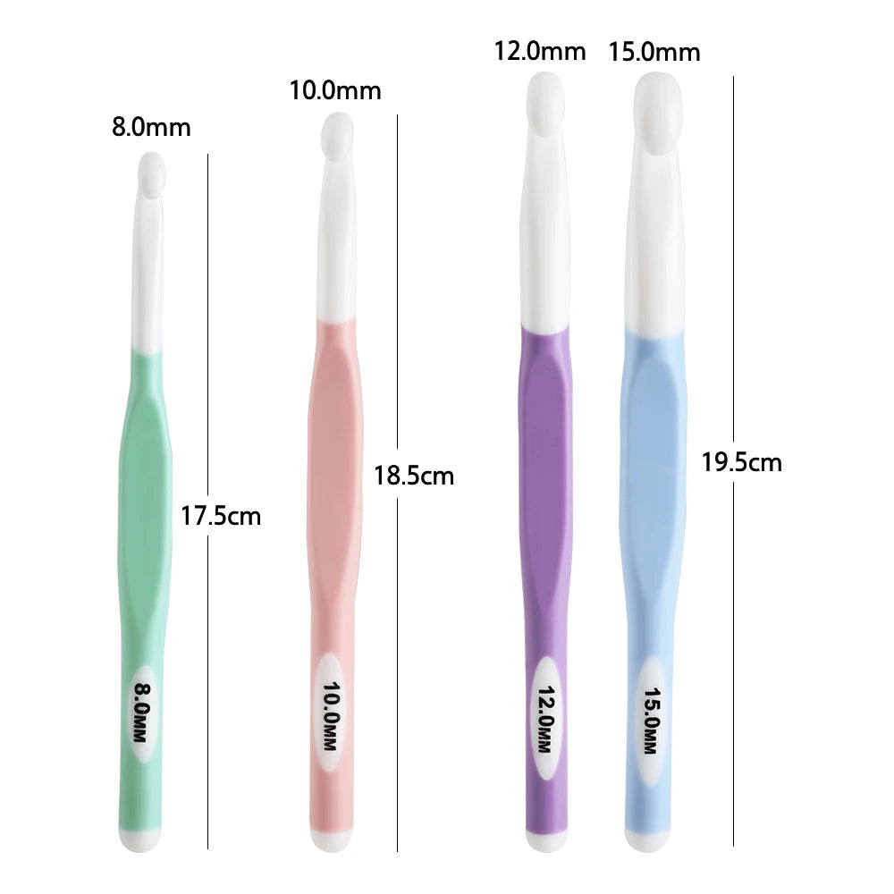 Crochet Hooks, Multicolor Soft-Grip Handles for Handmade Yarn Projects