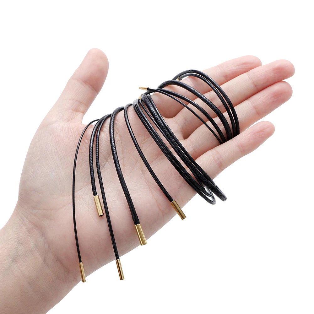 Necklace Cords Black Brown Braided Waxed Clasp DIY Jewelry Making Craft Supplies