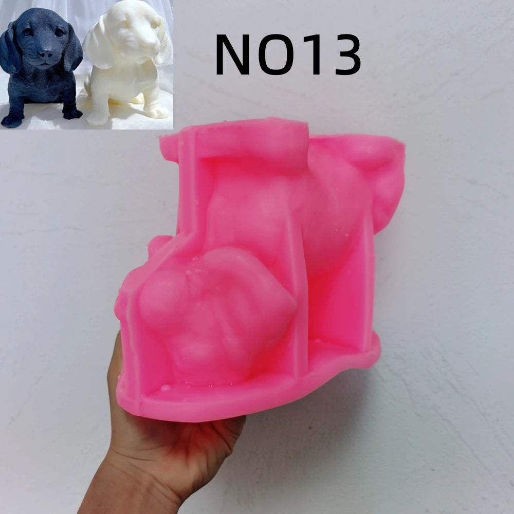 Dog Breed Candle Mold Set, Silicone — 12 Puppy Breeds, Food Grade DIY