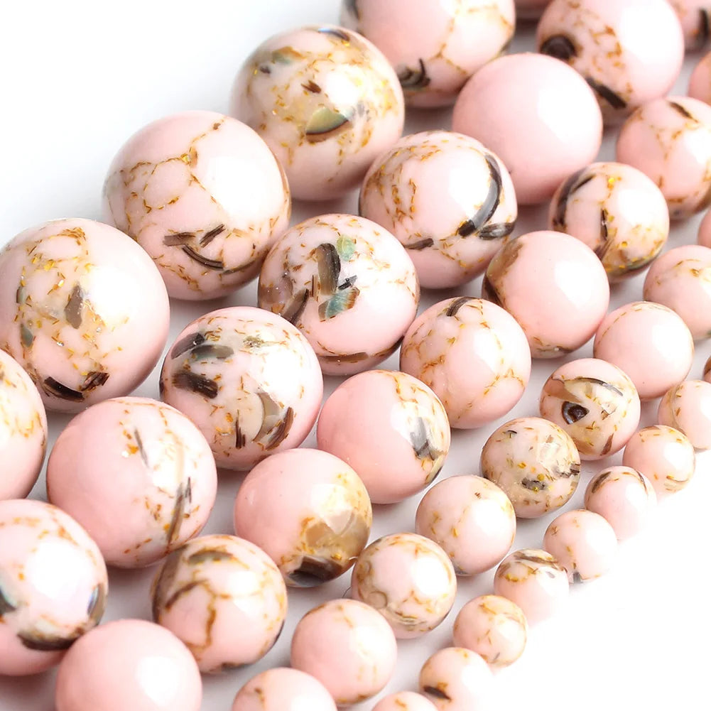 Stone Beads Round Flame-Style Assorted Stone Options for DIY Jewelry Making