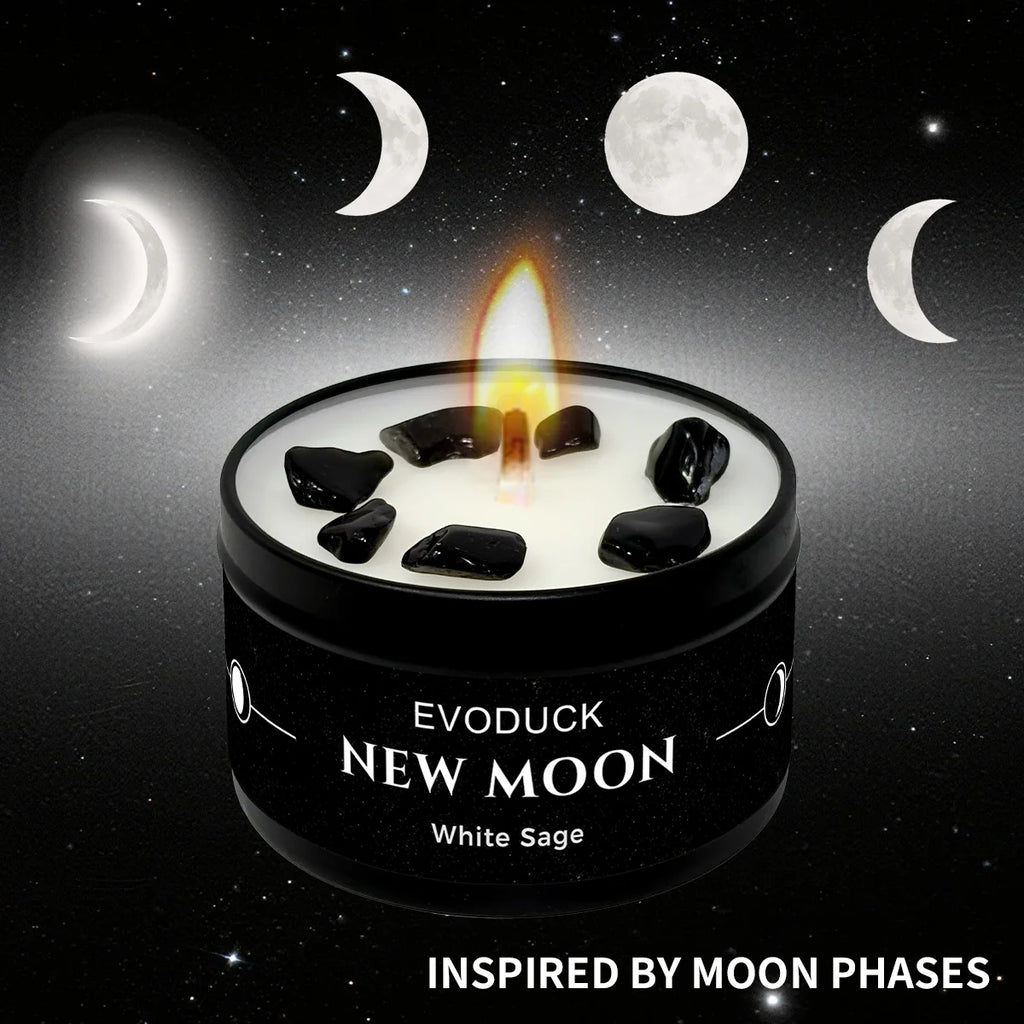 1pc EVODUCK New Moon Scented Candles 3oz Law of Attraction Manifestation Energy Boosting White Sage Christmas Scented Candle