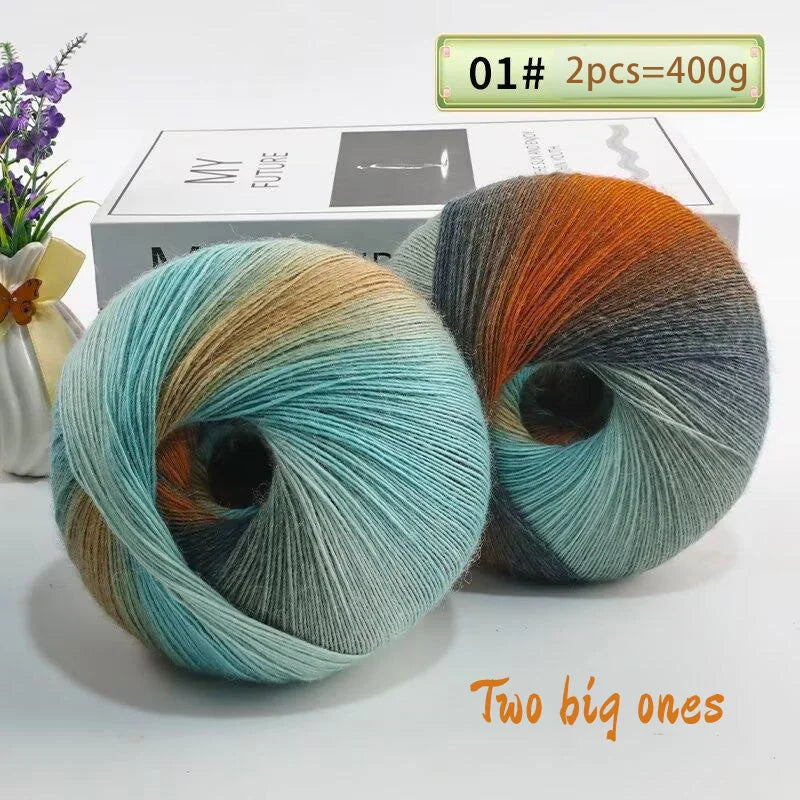 Yarn, Rainbow Gradient for Crochet Shawls, Sweaters, Hats & Flower Crafts