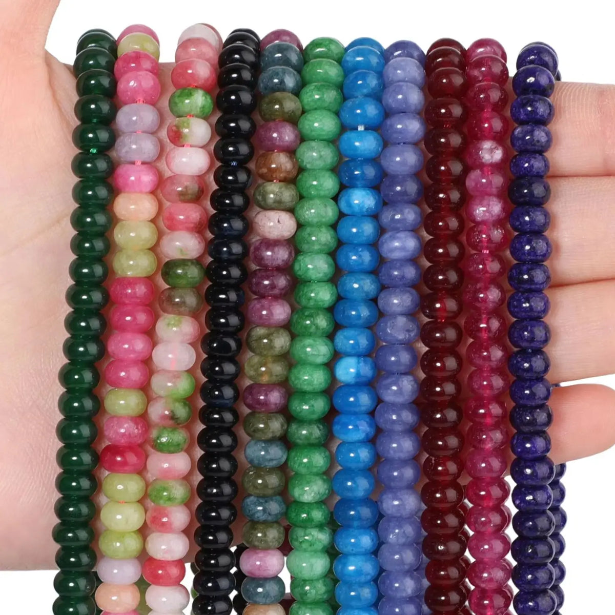 Stone Beads Morganite-Style Jade Abacus Rondelle for DIY Jewelry Making
