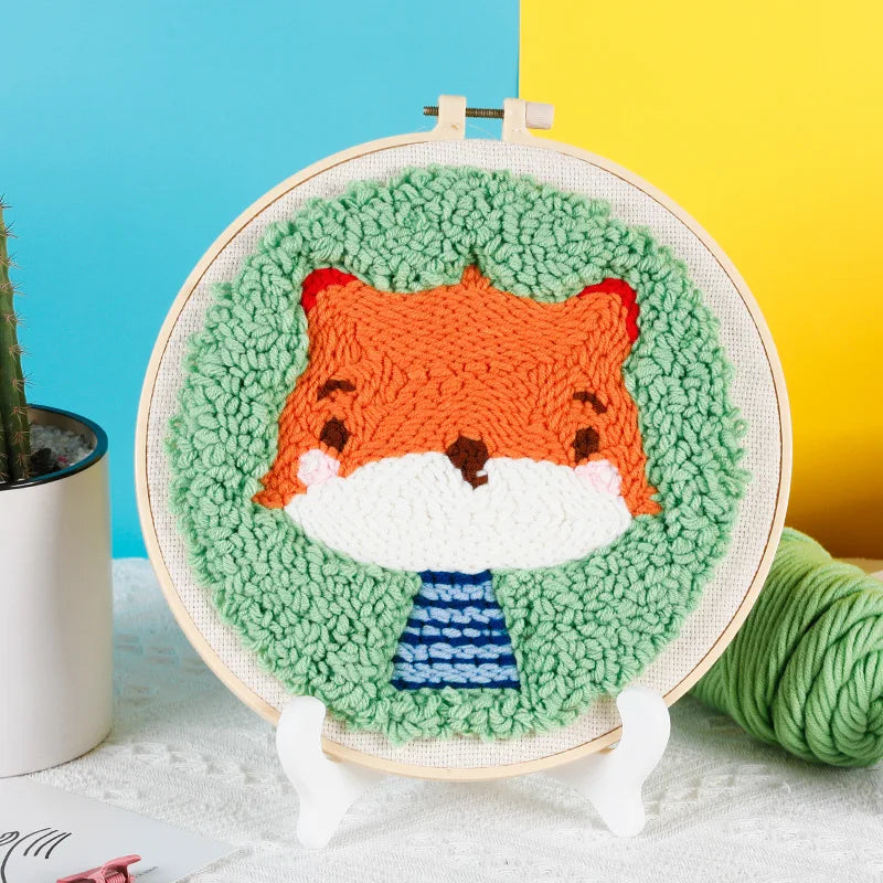 Punch Needle Kit, Christmas Animal Designs for Beginner Embroidery & Gifts