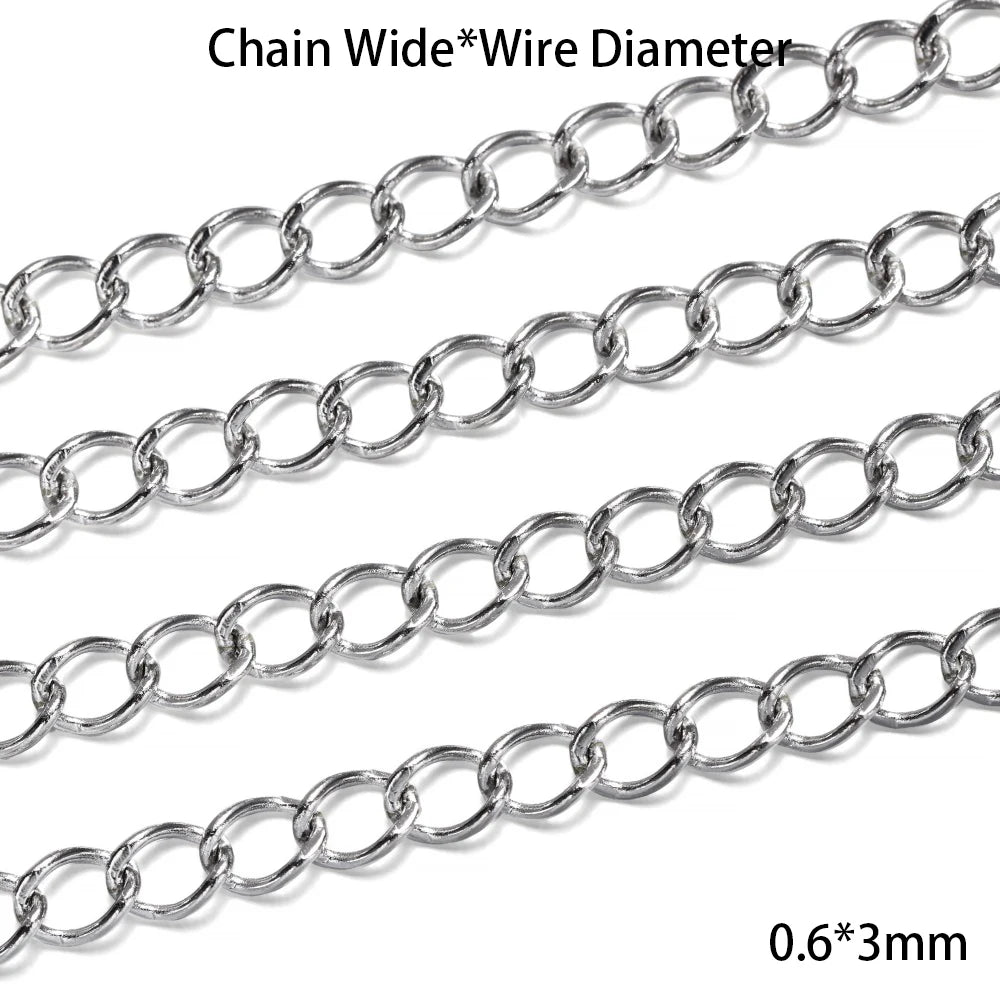 Jewelry Chains Stainless Steel Multi Styles Necklace Bracelet DIY Jewelry Making