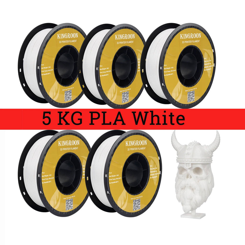 KINGROON 5KG PLA TPU PETG Filament Mix color 1.75mm 3D Printer Plastic No Bubble Spool 3D Printing Materials Wholesales