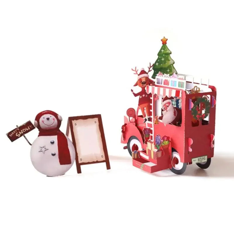 Christmas Card 3D Pop-Up Santa Tree Reindeer Holiday Greeting 36 Designs