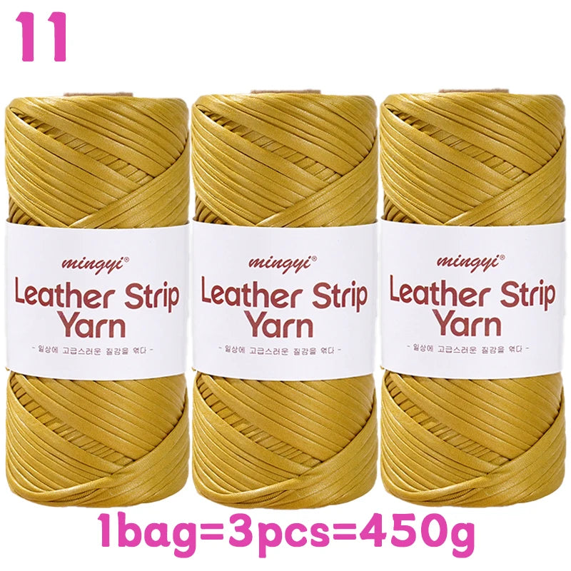 Yarn, Faux Leather Fabric Strip for Crochet Bags, Baskets & Slipper Crafts