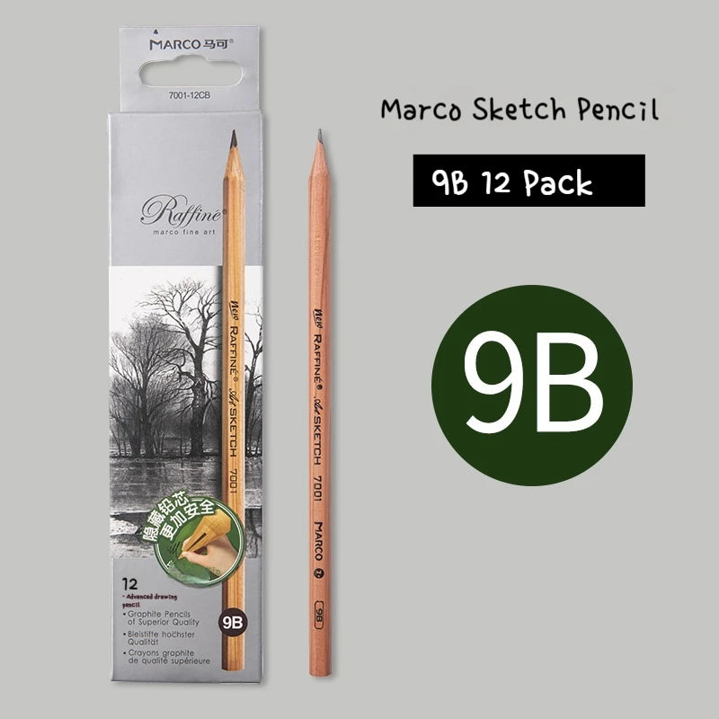 Borrence Graphite & Charcoal Sketch Pencils — Single Grade & Mixed Packs