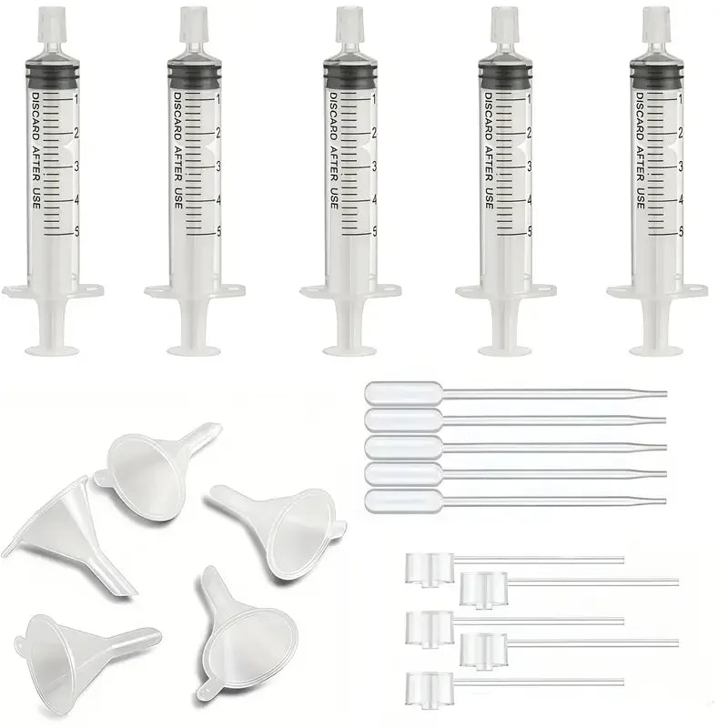 Perfume Refill Tool Set Plastic Funnels Pipettes Droppers and Syringes