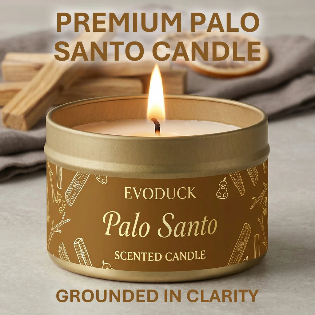 Scented Soy Wax Candles EVODUCK Palo Santo Sage Rose & Citronella