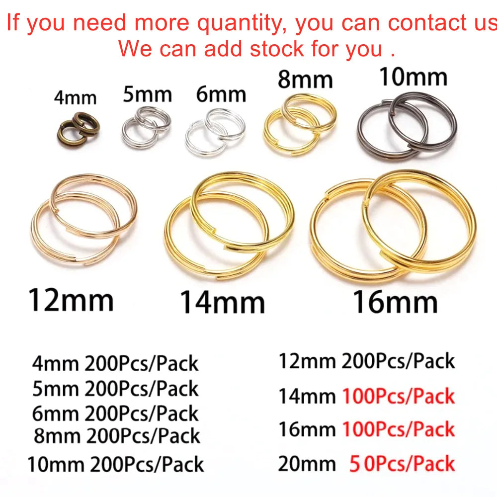 Jump Rings Open Double Loops Split Connectors DIY Jewelry Making Craft Supplies