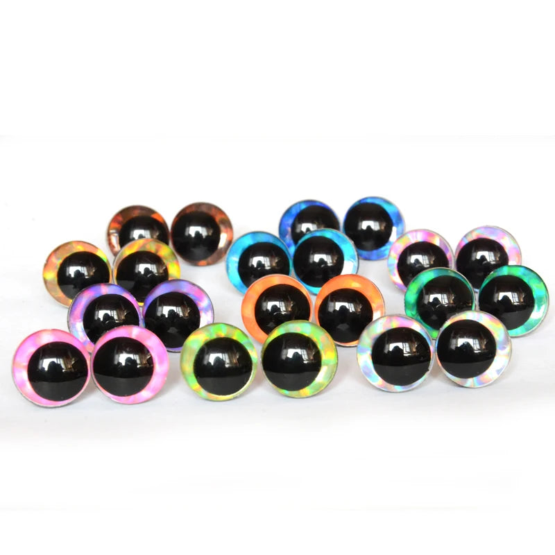 Crooked pupil Cartoon eyes 3D glitter safety toy doll eyes For Crochet Toys Crafts DIY Toy Eyes Animal Doll Accessories