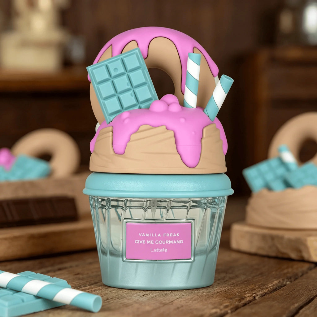 Lattafa perfume in cpcake pink & teal