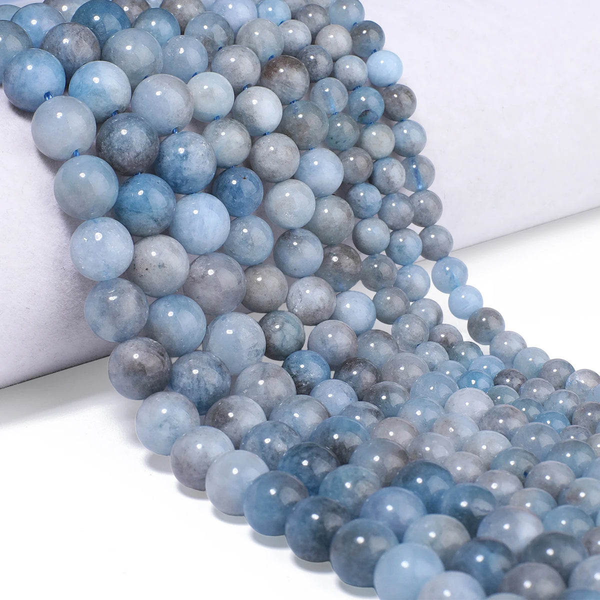 Stone Beads Round Blue Aquamarine-Style Spacers for DIY Jewelry Making
