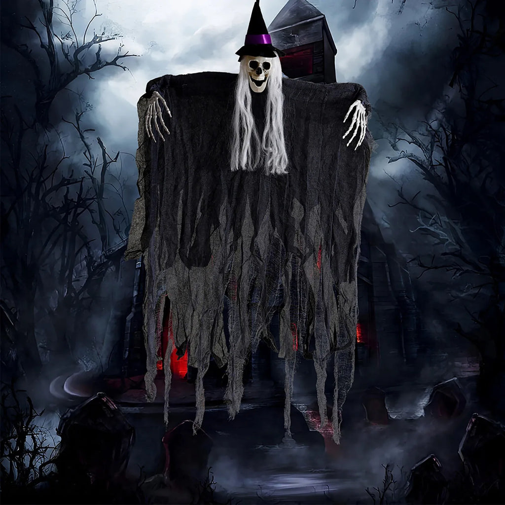 Halloween Skeleton Ghost Hanging Prop, 36 in, 2 Colors, Indoor/Out