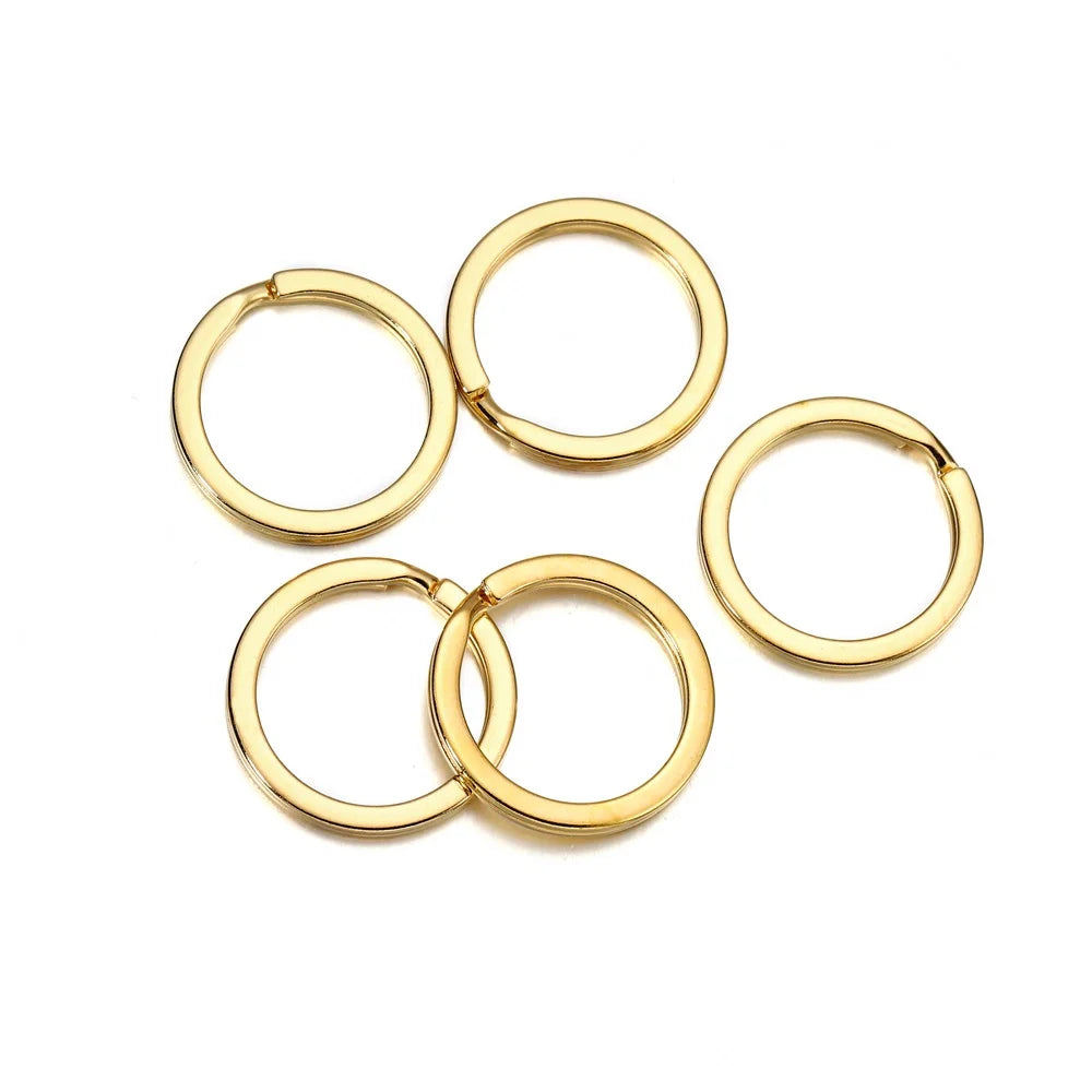 Keyrings Round Metal Gold Color Connectors DIY Jewelry Making Craft Supplies