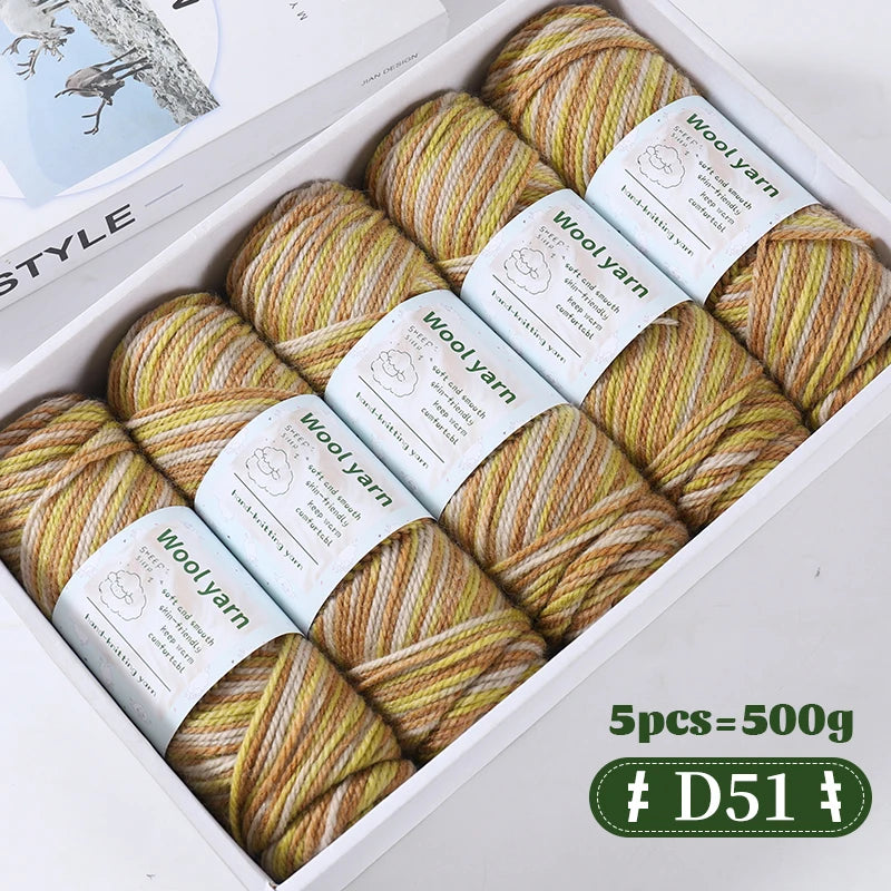 Yarn, Thick Rainbow Gradient for Coats, Scarves, Gloves & Creative Knitwear