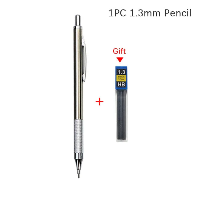 Full Metal Mechanical Pencil Set — 5 Sizes for Art & Writing
