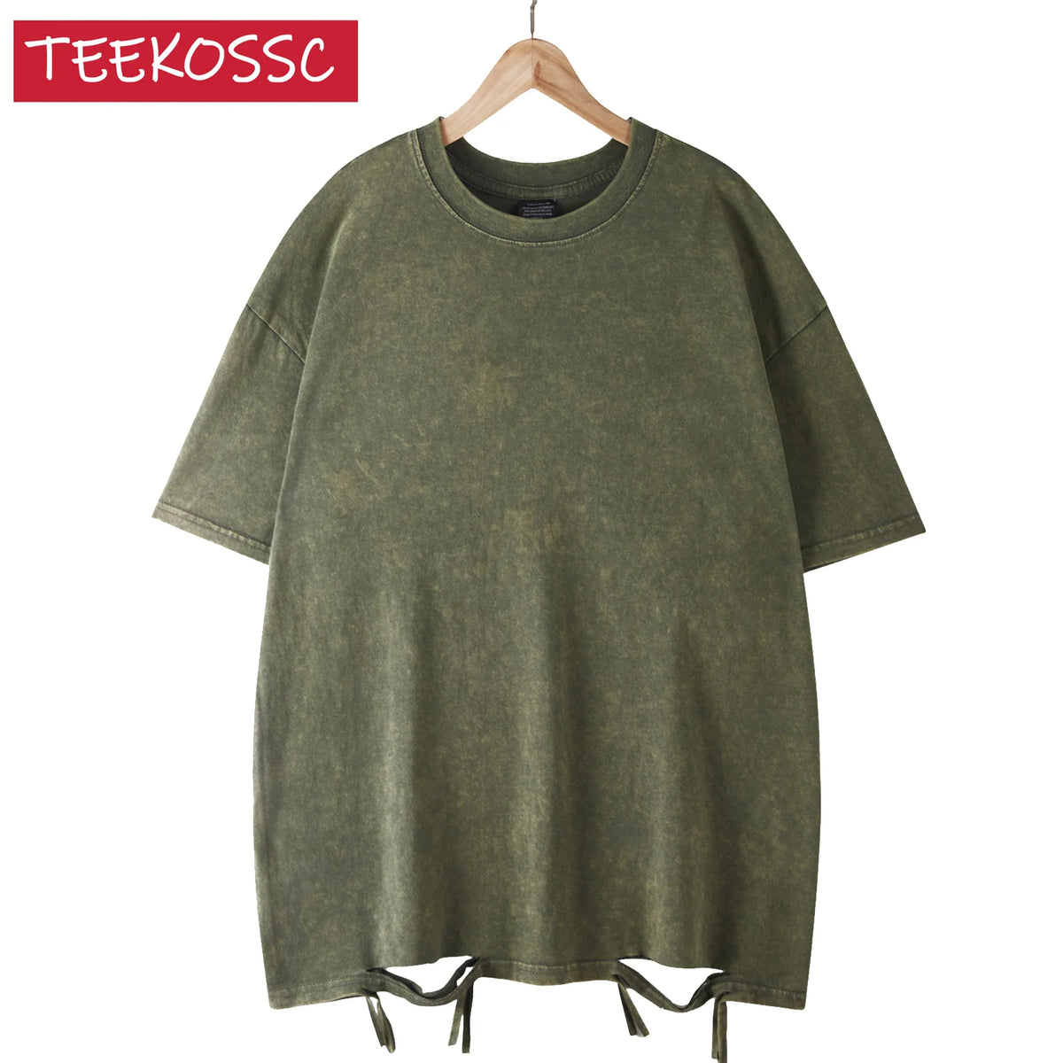 T-Shirt Unisex 230g Washed Retro Punk Drop Shoulder Vintage Loose Tee
