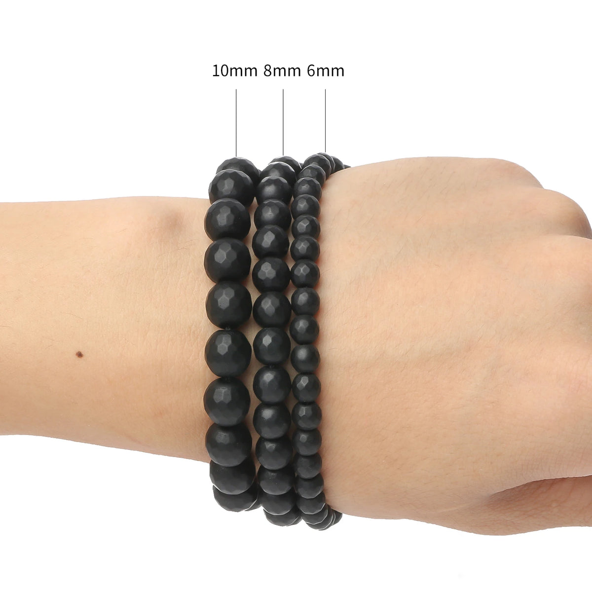 Stone Beads Matte Faceted Black Agate Onyx Styles for DIY Jewelry Making