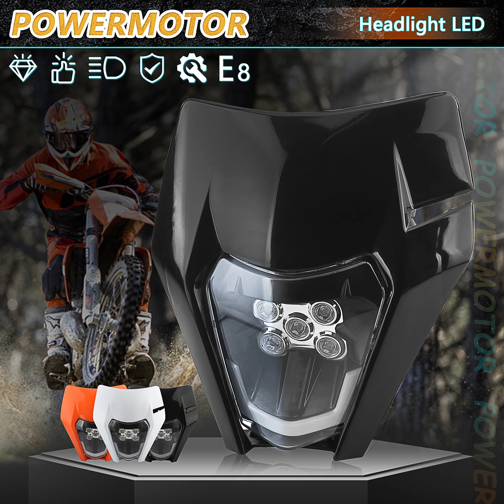 Motorcycle Headlight LED Enduro for Premium Quality Replacement Accessory